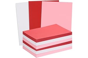FOBSME 200 Sheets 5x7" Valentine's Day Cardstock Paper Blank 250gsm/92 lb Thick Paper Printable Heavyweight Card Stock Paper for Wedding Invitations, Valentine's Greeting Cards, Postcards(Red, White, Pink)
