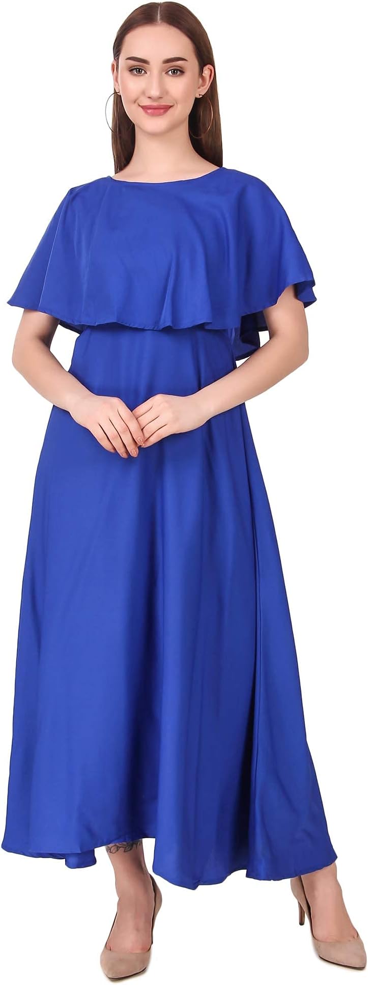 Women's Maxi Length Cape Dress