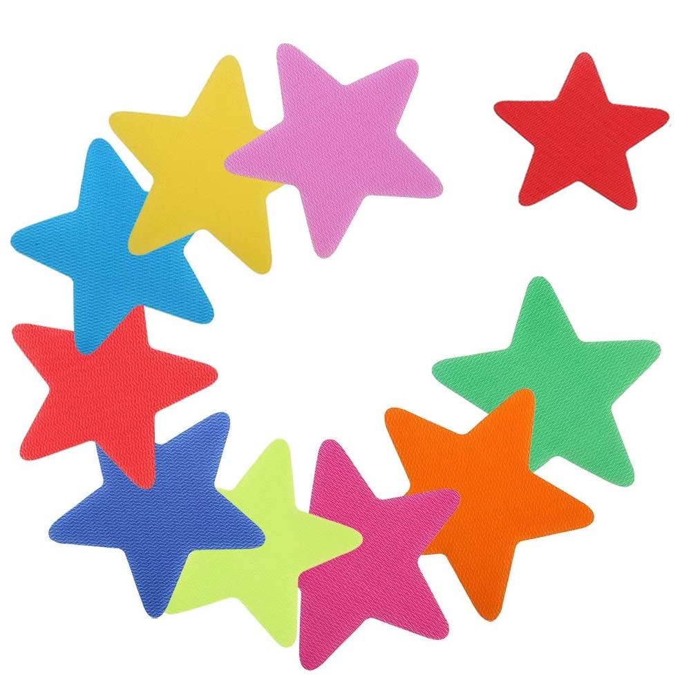 36Pcs Carpet Spot Markers Stars Shaped Floor Dots Carpet Spot Markers for Teaching Games Dancing (10cm Diameter)