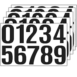 5 Sheets Mailbox Number stickers 4 Inch Waterproof
