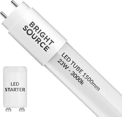Bright Source 5ft 23w LED T8 Tube 3000K Warm White 58w Fluorescent Replacement