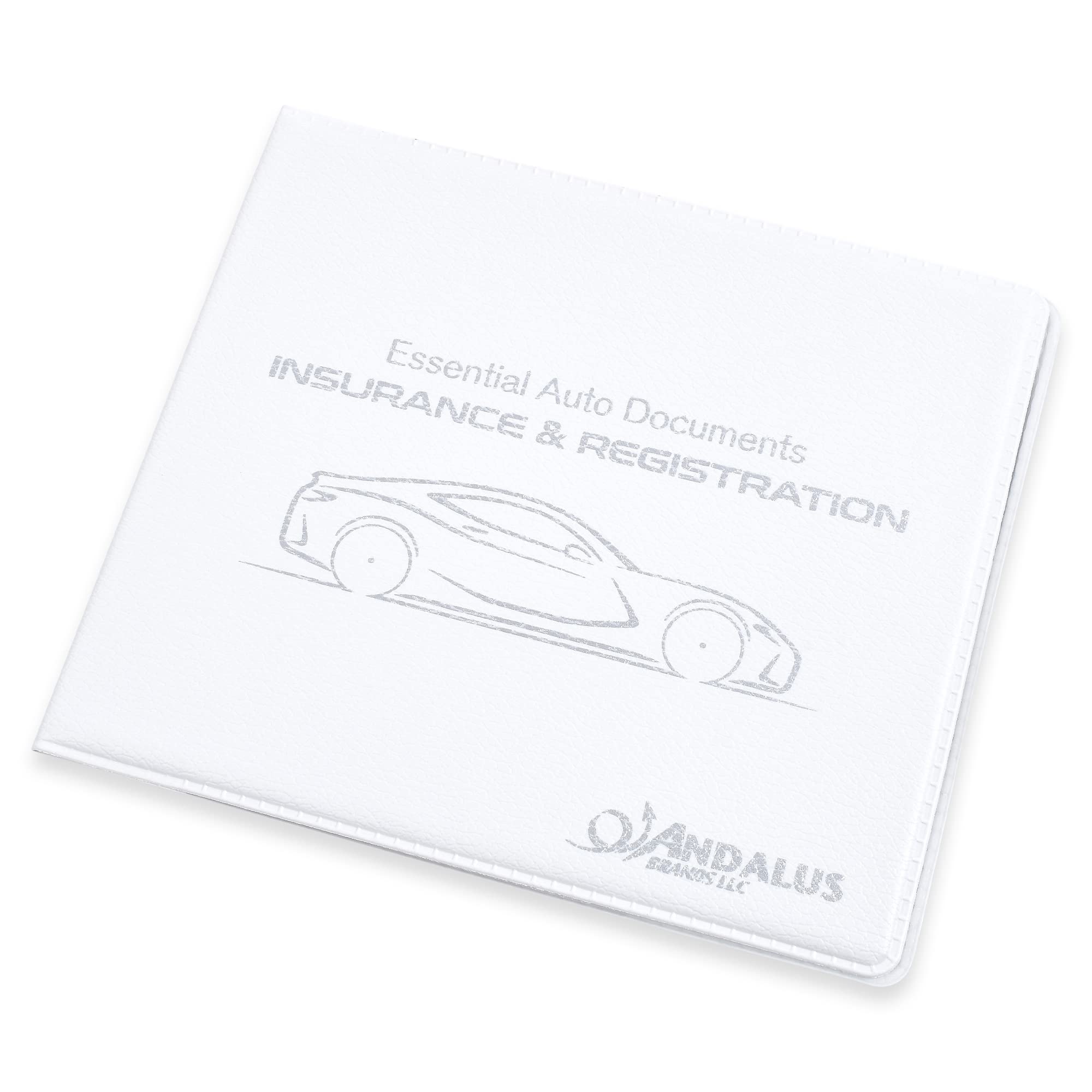 Photo 1 of Andalus Auto Registration & Insurance Card Holder, Waterproof Essential Car Registration Holder with Hook & Velcro Closure, Perfect for Every Vehicles Glove Boxes (White - 5.1" X 4.6")