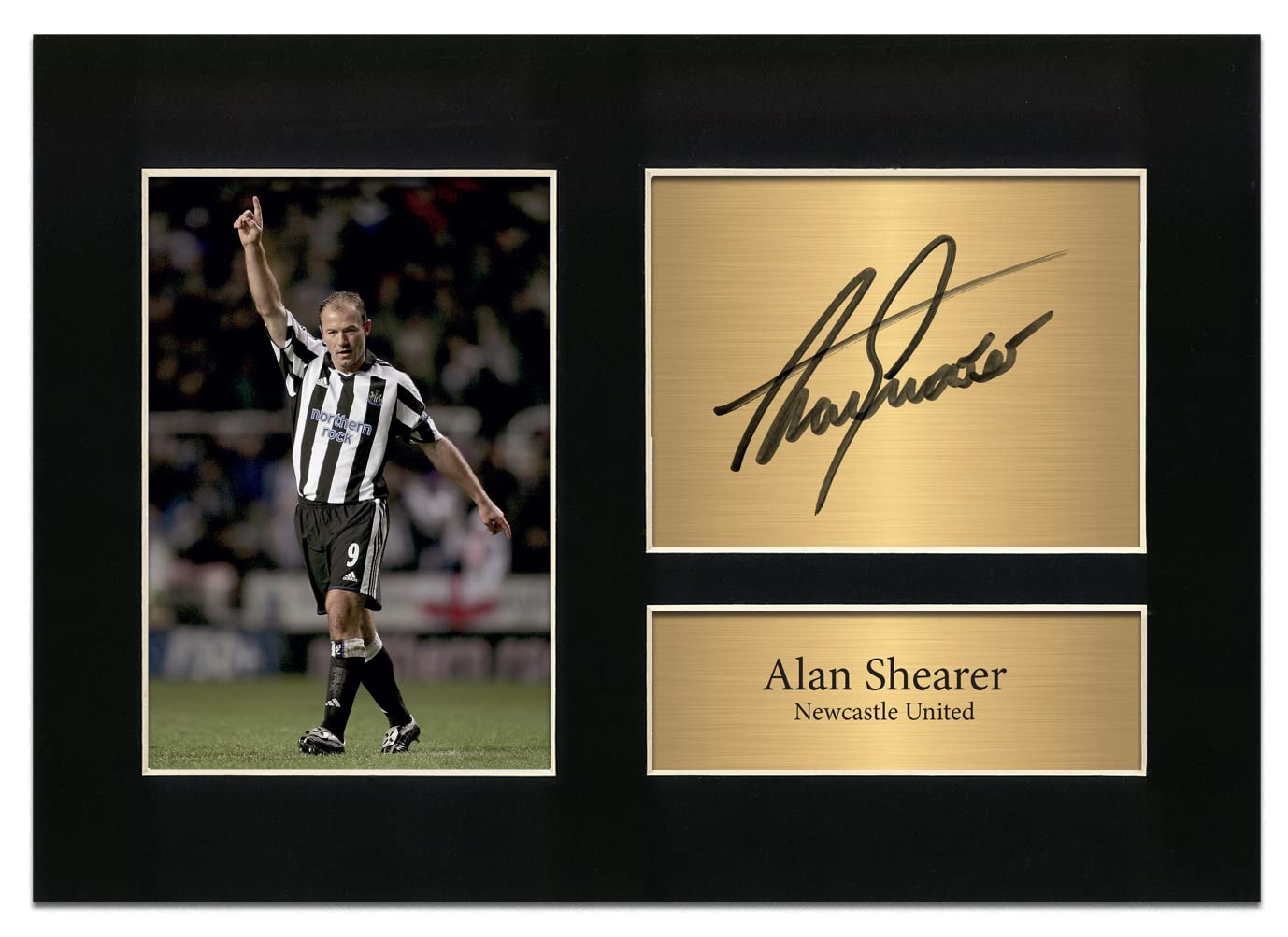 Zulu Image Alan Shearer Newcastle United Signed A4 Printed Autograph Photo Memorabilia Reproduction Print Picture Display No90, Black