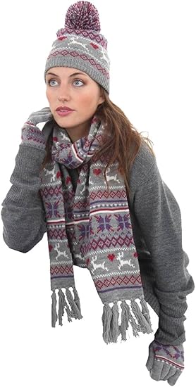 womens hat scarf and glove set