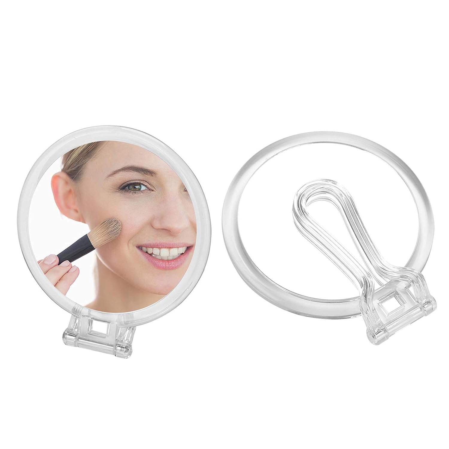 Snowflakes Makeup Mirror Double Sided Folding Standing Handheld Cosmetic Mirror 1X/10x Magnification Portable Vanity Table Mirror.: Beauty