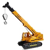 victob ABS Diecast Crane Truck Toy for Boys Ages 3-12, Friction Powered Construction Vehicle with Manual Lifting Arm, Christmas &amp; Birthday Gifts for Kids