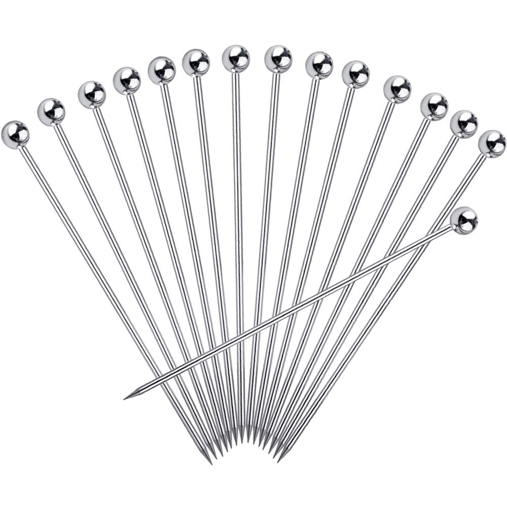 Photo 1 of 15PCS Cocktail Picks for Drinks, Stainless Steel Cocktail Toothpicks, Reusable Cocktail Skewers, Garnish Picks Bloody Mary Skewers, Metal Martini Picks for Olives Appetizers Fruit (4.3 Inch)