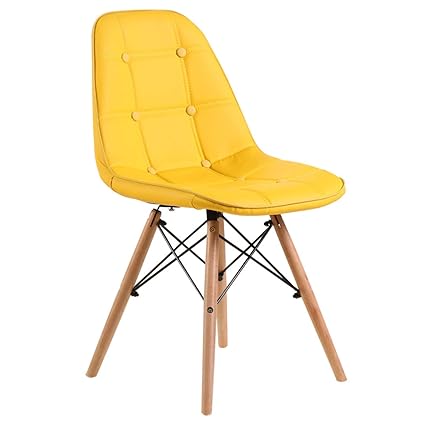Eames Replica Cushioned Dining Chair/Cafe Chair/Side Chair/Accent Chair (Yellow) Color by Finch Fox
