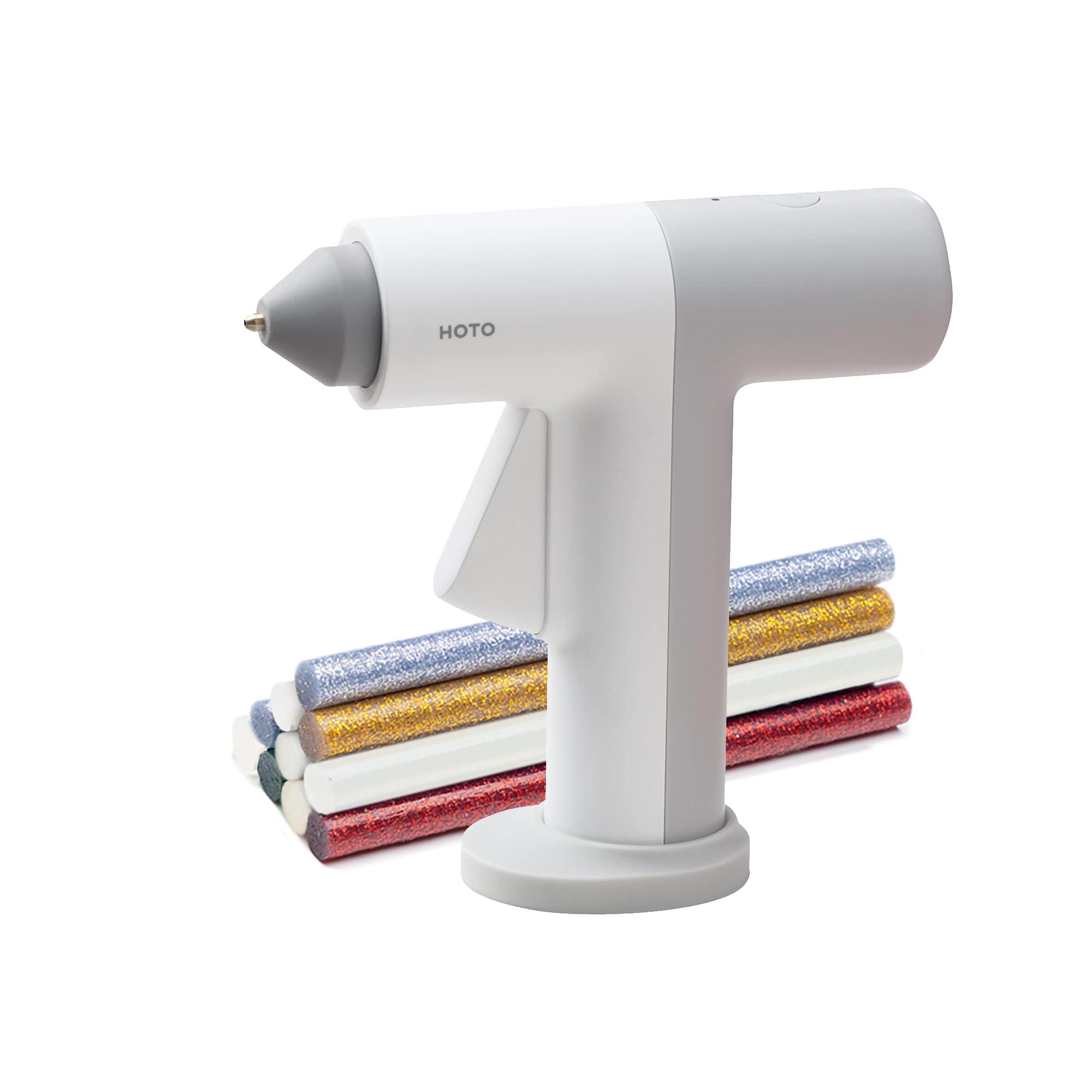 Photo 1 of HOTO Cordless Hot Glue Gun, Minimalist Style, 30s Heating Fast, Smart Power-off, Compact Size, Intelligent Temperature Control, USB-C Rechargeable,10 Glue Sticks for Crafts, DIY Arts, Home Repairs
