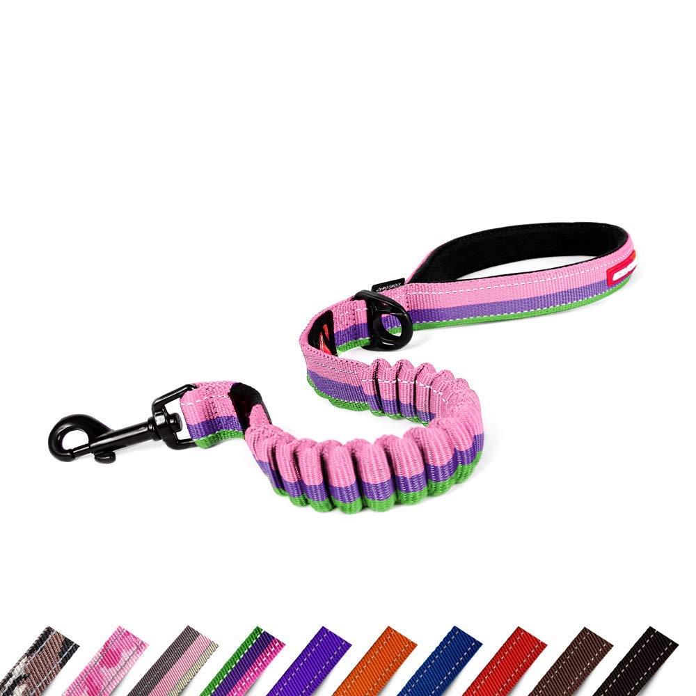 EzyDog Zero Shock Dog Lead | Shock Absorbing, Bubblegum, 25 Inch