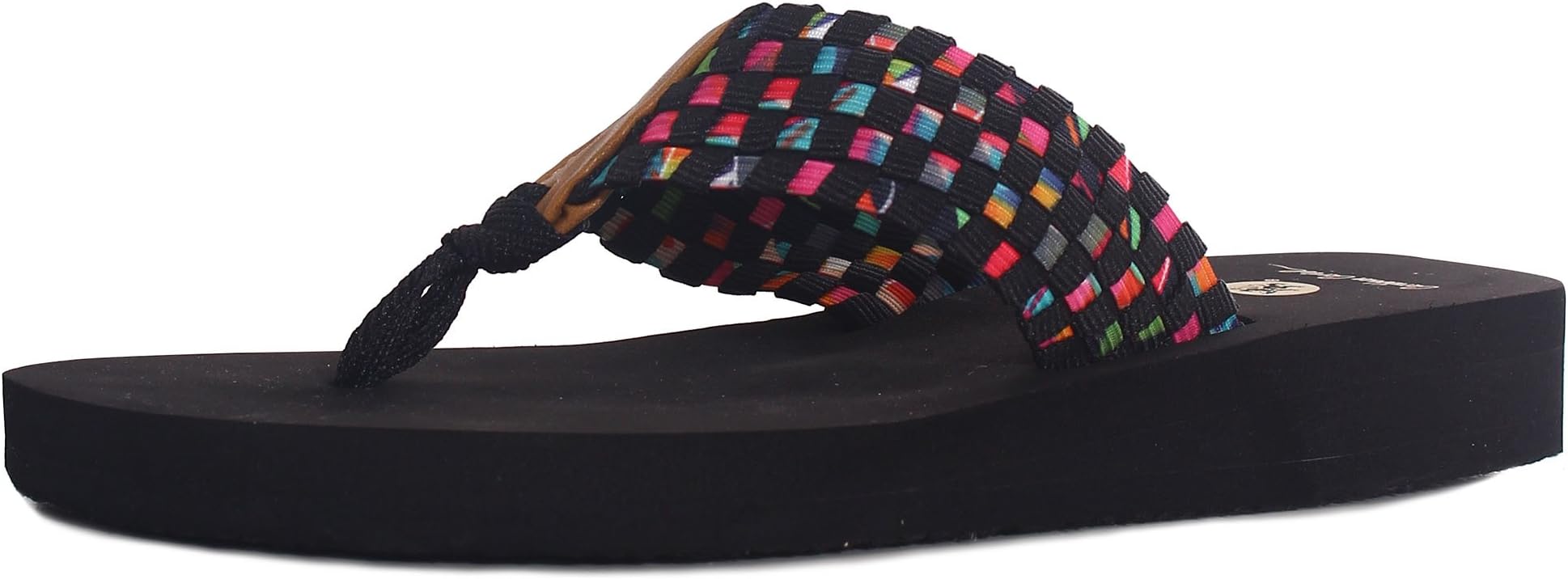 Women's Lightweight Boho Beach Design Comfort Flip Flop Sandals, Multicolor, 8