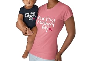 COMFIV Our First Mothers Day Matching Outfit Baby Gifts for New mom Shirt for Daughter