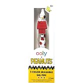 OOLY x Peanuts Officially Licensed Snoopy 3-Color Erasable Gel Pen | Ages 6+, 0.7mm, Black, Blue, and Red Ink, Cute Multicolor Erasable Pen for School, Fun Snoopy Stationery