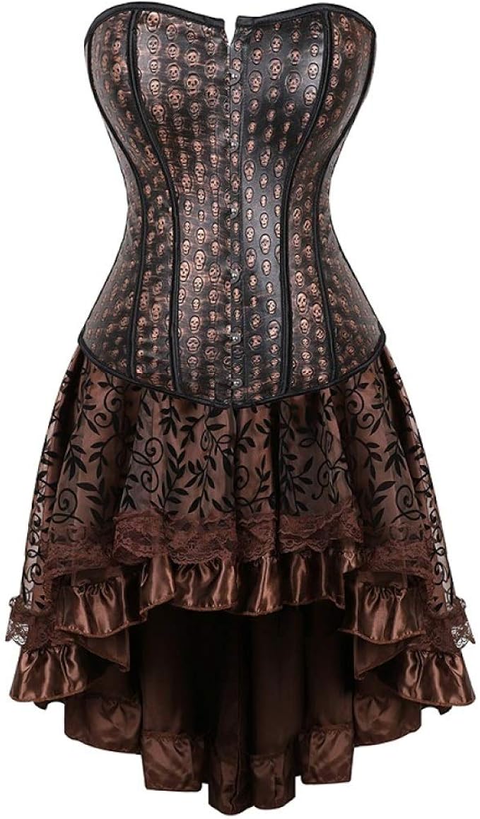 Corsetto Rinascimentale Donna SCARLET DARKNESS - Floreale Con Lacci E Stecche - Foto 9