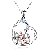 AOBOCO Gifts for Sister 2 3 Sisters Necklace for Women Sterling Silver Sisters Pendant Jewelry Birthday Christmas Gifts for Friend Female Friendship Lasts Forever