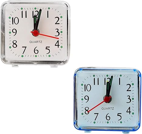 Amazon Co Jp 目覚まし時計 ミニ 四角い 時計 クォーツ 旅行 携帯時計 寝室 ホーム クロック 2個 ホーム キッチン