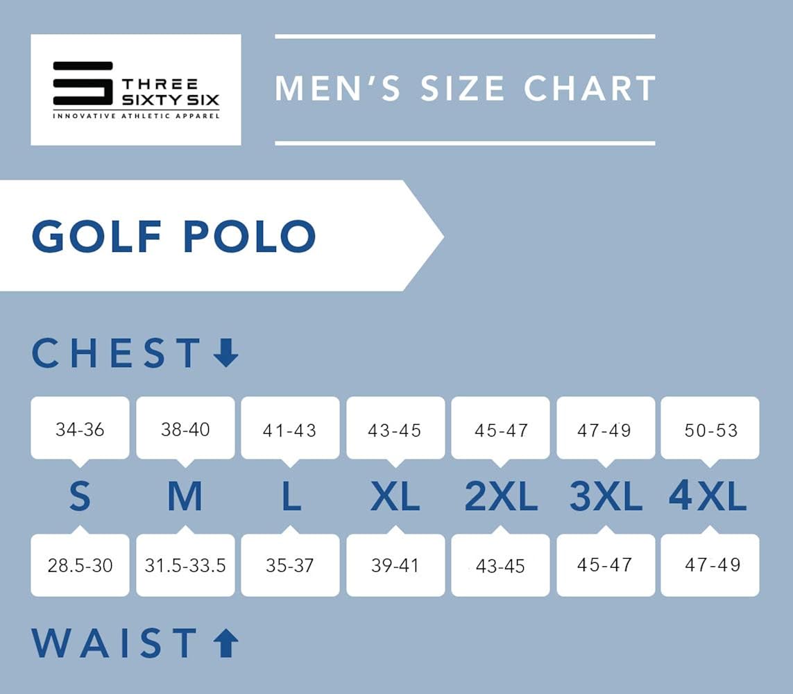 Three Sixty Six Golf Shirts for Men - Dry Fit Short-Sleeve Polo, Athletic Casual Collared T-Shirt : Clothing