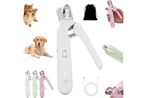 Pupnourish Nail Trimmer, The SafeTrim by PupNourish, 2 in 1 Dog Nail Clippers with Light, Grinder Silent, Splash Guard, Trimm