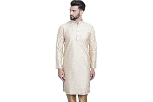 Sojanya (Since 1958 Men'S Silk Blend Embroidered Only Long Kurta