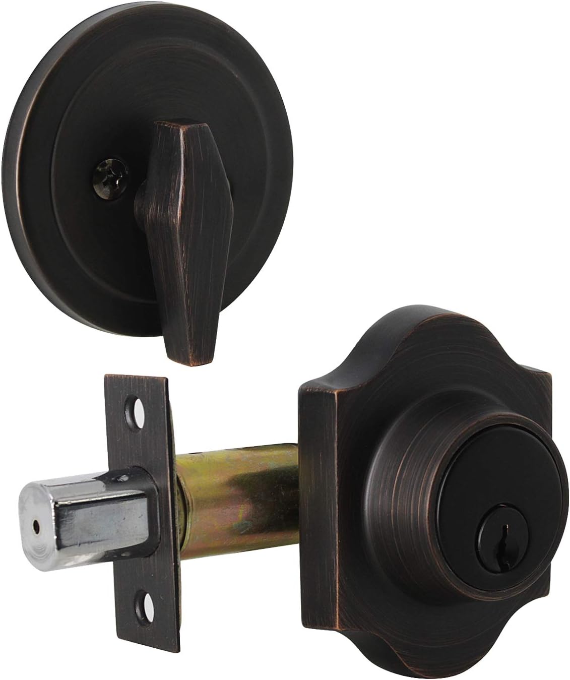 3 Pack Vintage Deadbolt Security Door Lock with Key Single Cylinder