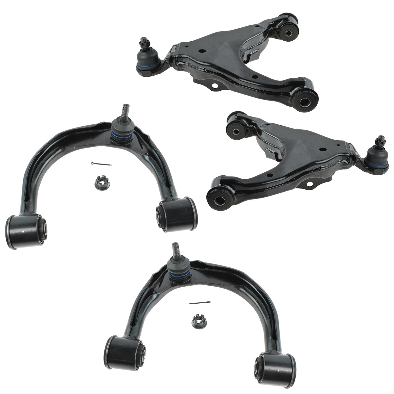 TRQ Front Left and Right Upper and Lower Control Arm with Ball Joint Set 4 Piece Compatible with 2005-2015 Toyota Tacoma Image