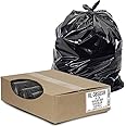 Aluf Plastics 55 Gallon Trash Can Liners (100 Count) - 38" x 58" - Thick 1.5 MIL Equivalent Black Trash Bags for Bathroom, Kitchen, Office, Industrial, Commercial, Recycling and More
