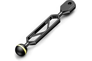 STARBEA Seafrogs 4.6" / 17.7cm Aluminum Alloy Underwater Extension Mount Arm, 1" Ball to YS Head Adapter Clip Arm for Strobe, Video Light, and Diving Camera Tray Lighting System Connector(AM-22)
