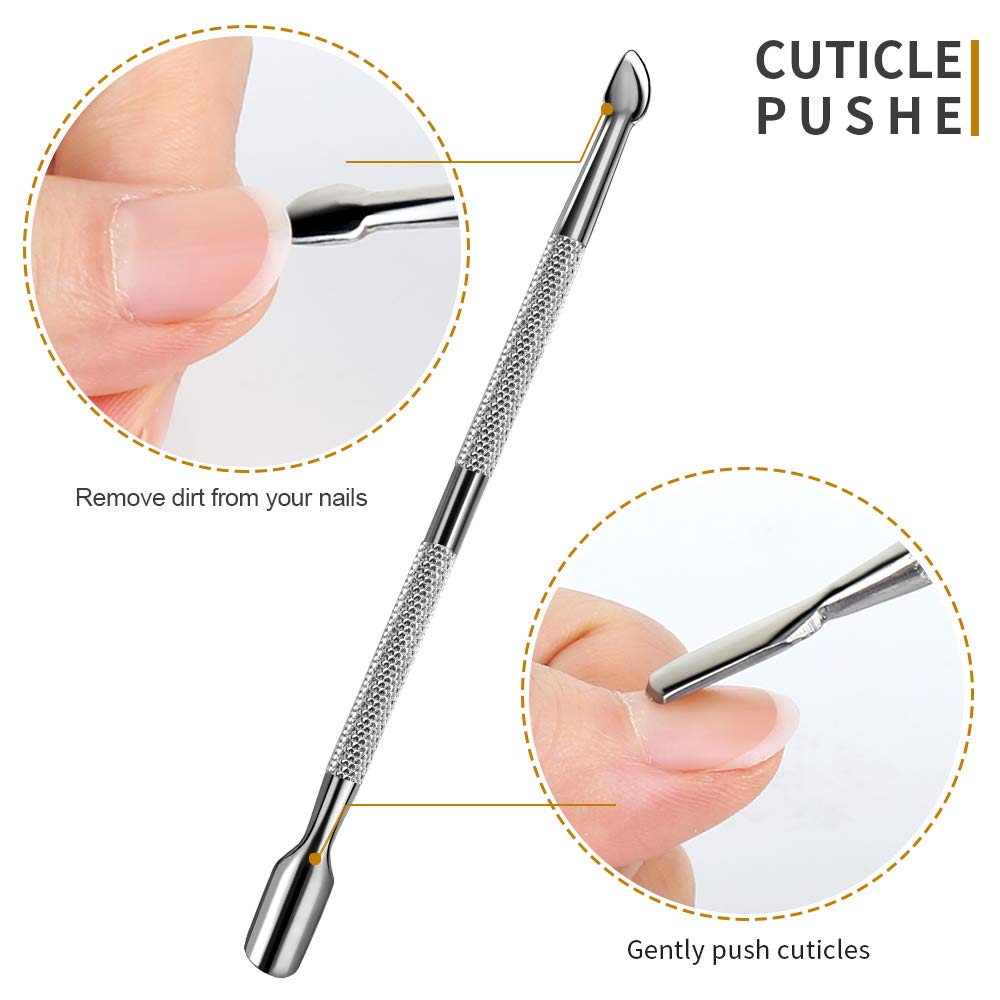 Cuticle Nippers, Cuticle Pusher & Cuticle Peeler, Teenitor Manicure and Pedicure Cuticle Tools with Cuticle Cutter Stainless Steel, Cuticle Pusher and Spoon Nail Cleaner Gel Nail Polish Nail Art Remov: Beauty