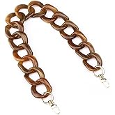 AUMEY 18 inch Oval Acrylic Chain and Clear Hand Bag Chain Set with Buckles