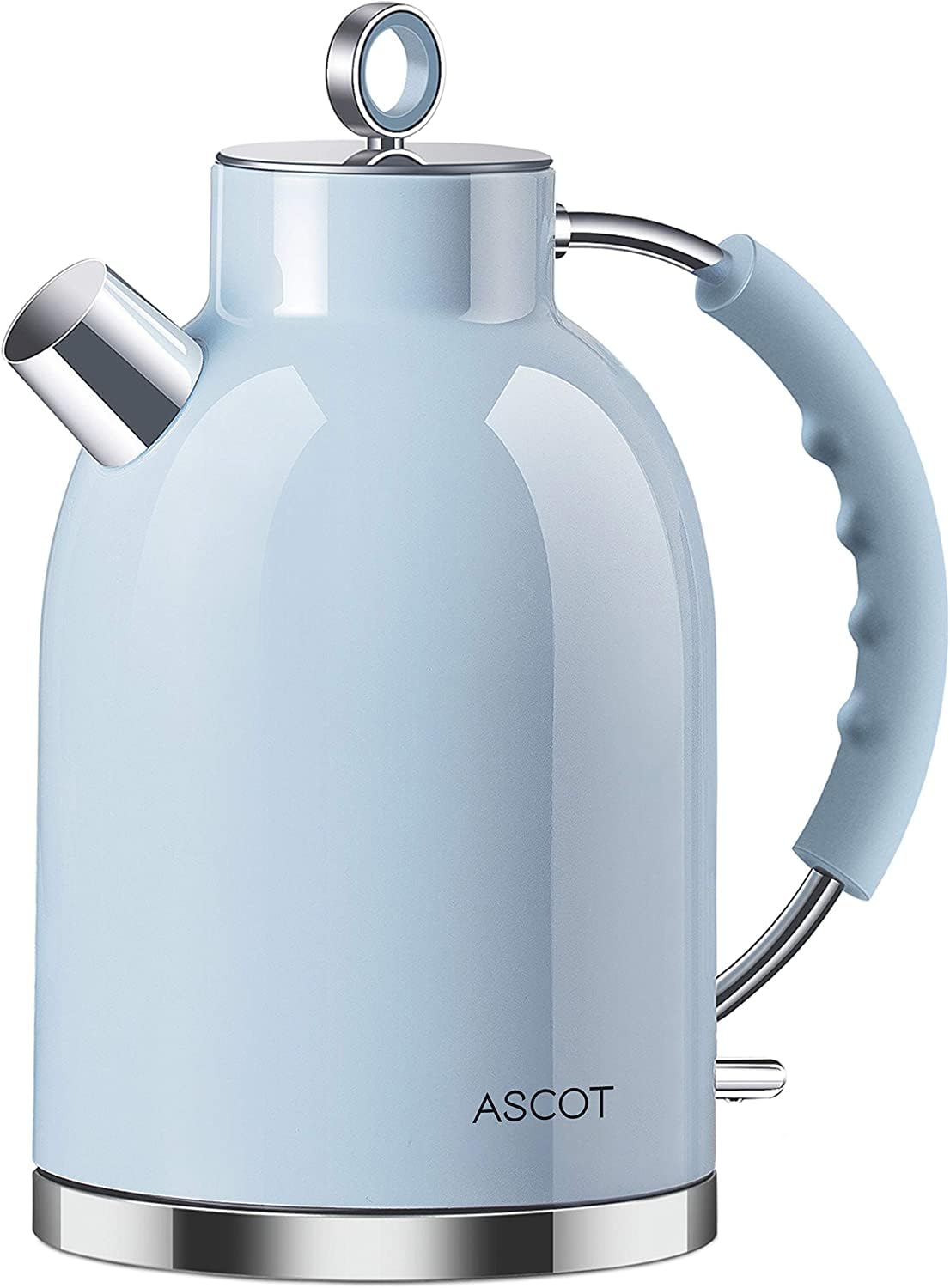 Photo 1 of Electric Kettle, ASCOT Electric Tea Kettle, Stainless Steel Kettle Water Boiler, Fast Boiling Kettle, 1.5L, 1500W, BPA-Free, Cordless, Automatic Shutoff, Boil-Dry Protection, Blue
