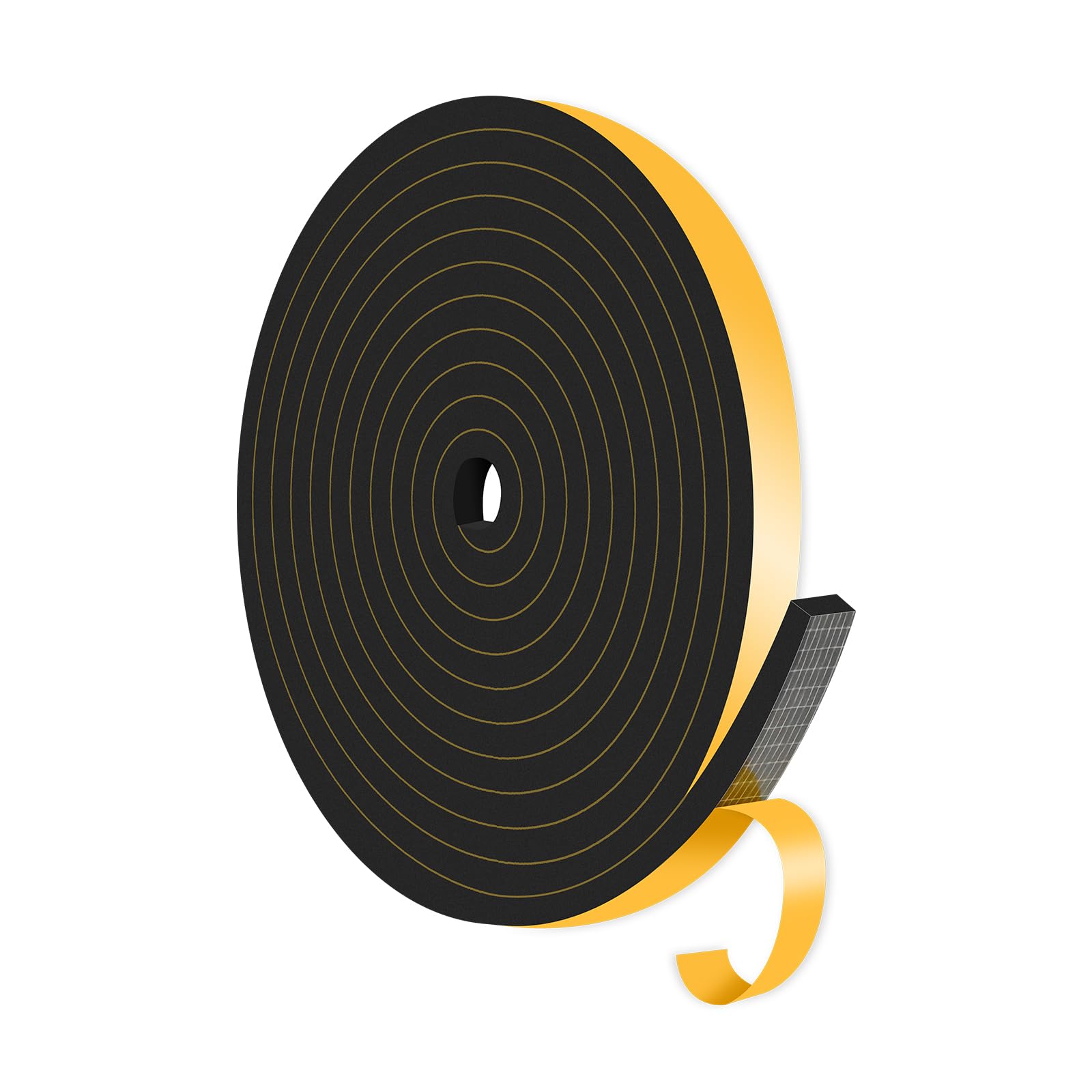 Photo 1 of Weather Stripping Door Seal,Weather Stripping,Soundproof,Cold Insulation,High Density CR Foam Insulation Tape for Door, Front Door Frame, Windows,Sliding Door (Black, 1/2 in x 1/4 in x 13Ft)