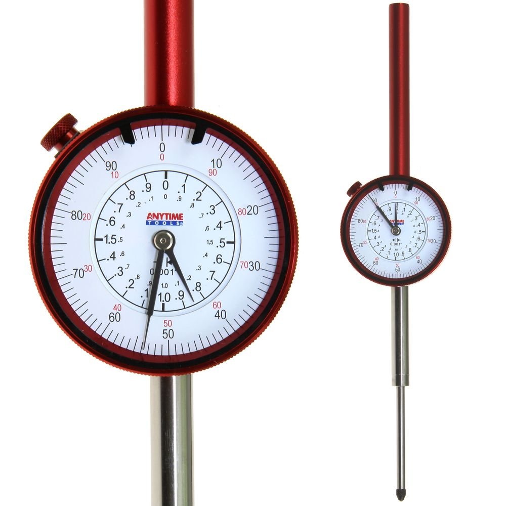 Anytime Tools Dial Indicator 2"/0.001" Smooth Movement Action Carbide