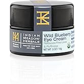 Indian Meadow Herbals Wild Blueberry Eye Cream (.5oz) - Under Eye Cream for Puffy Eyes & Fine Lines – Anti-Aging Eye Care w/O
