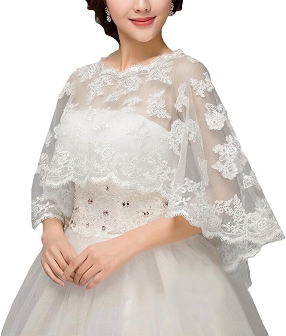 Women's Wraps Cape Lace Shawl for Wedding Dresses