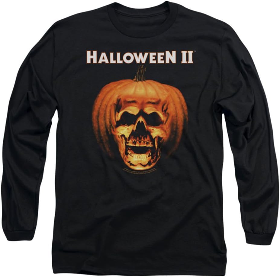 Halloween Ii - Mens Pumpkin Shell Long Sleeve Shirt In Black