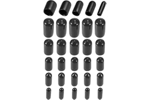 DMiotech 50 Pack 1/8" 3/16" 1/4" 5/16" 3/8" ID Black Screw Thread Protectors Rubber End Caps Bolt Covers for Screw Bolt Furniture Pipe
