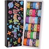 icceemee 30 Rolls Colorful Theme Washi Tape Set with Different Colorful Patterns, Writable Decorative Tapes for Scrapbooking, Junk Journal Supplies, Bullet Journaling, 0.6'' x 79'' per Roll
