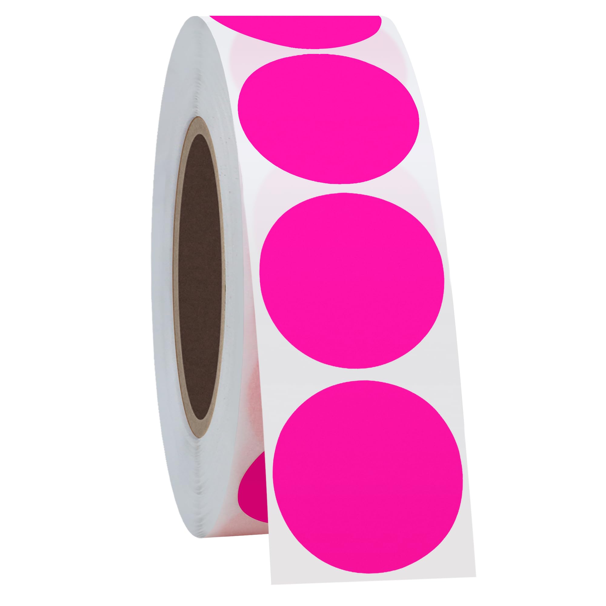 Hycodest Fluorescent Pink Color Coding Dot Sticker Labels Write on Stickers, 1000 Stickers, 1 inch
