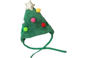 CHENZILIN Reindeer Christmas Tree Headwear Hat for Pet Decorations Reindeer Star Pompoms Christmas Dog Headwear Photo Props