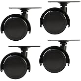 4 Pack 40 mm D-olly Wheel/Plate Assembly Compatible with Vacuum | for D4 D4C SE E E2 Series D-olly D-ollie Cart Castor Wheels