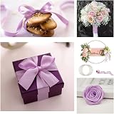 YAAVAAW 22m 20mm Pastel Purple Satin Ribbon Baby Lilac Gift Wrapping view 3