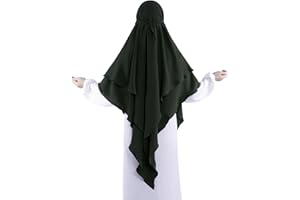 khalat Muslim Prayer Hijab 2 Layers Soft Breathable Hijab Islamic Dubai Womens Instant Long Hijab