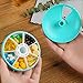 Pill Organizer Portable BPA-Free Pill Case with 360 Degree Rotation 7 Compartments Week Marks Pill Container Blue By iYaYoo