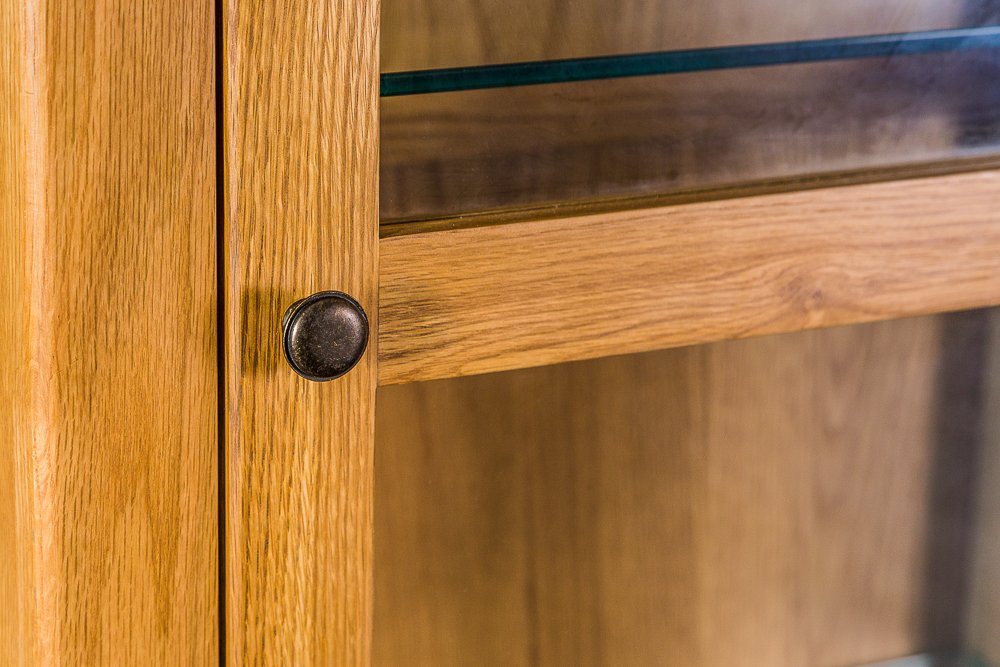 The Furniture Outlet Portland Oak 1 Door Glazed Display Cabinet