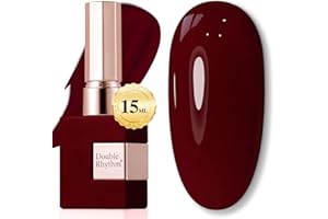 Double Rhythm Translucent Gel Polish Sheer Neutral Natural Light Milky Same Color Same Bottle 15ML Jelly UV Polish Nail Art DIY at Home (Dark Burgundy-A1487)