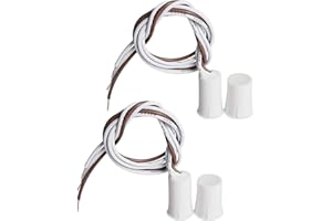 AOJE LINK-ELECTRIC Aoje-Link RC-33B NC & NO Recessed Wired Security Window Door Contact Sensor Alarm Magnetic Reed Switch for Home Security Access Control and Burglar Alarm Systems White 2pcs