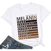 Drippin in Melanin T-Shirt Afro Women Funny Letter Print Tshirts Black Queen Graphic Tee Tops Short Sleeve Shirt