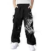 Jofemuho Boys Cargo Pants Waterproof Quick Drying Drawstring Hiking Pants 6-14 Years