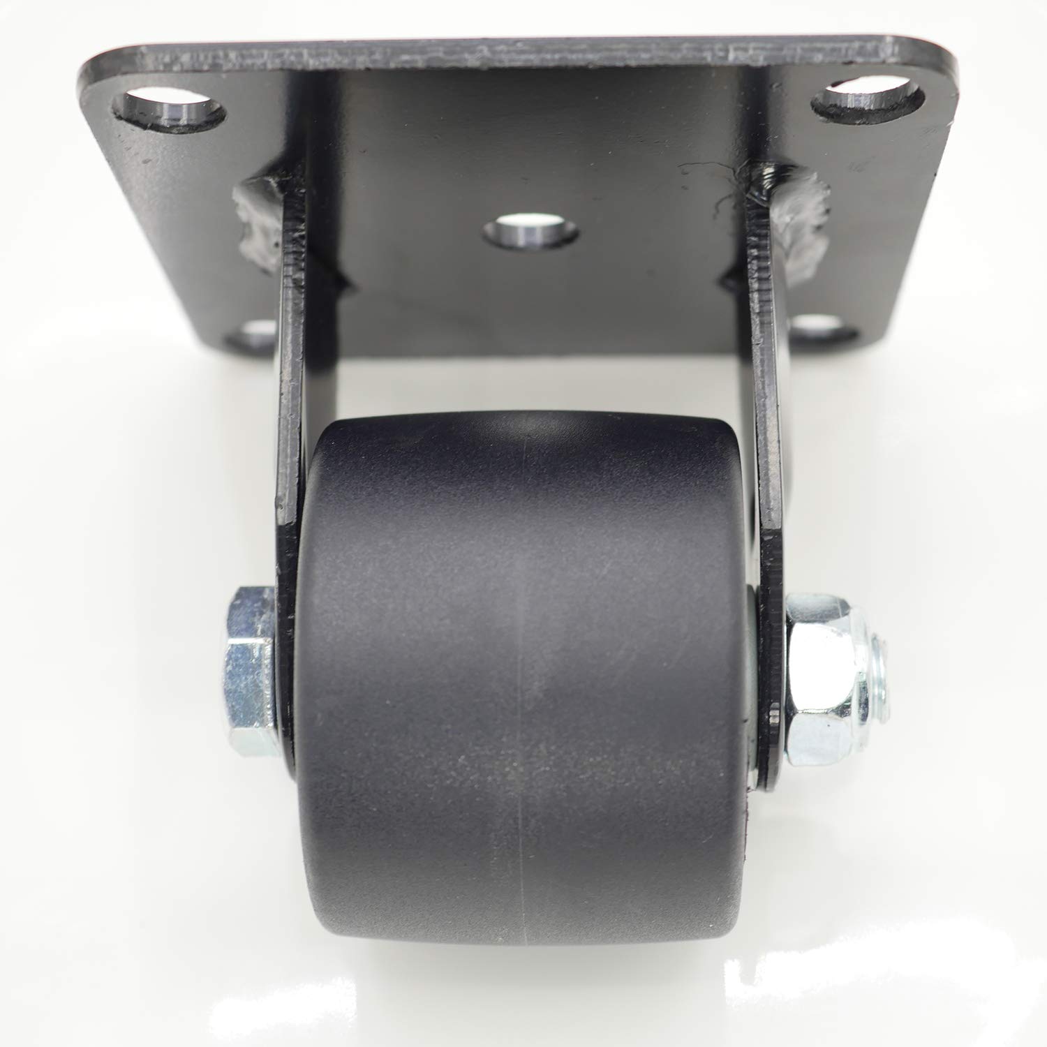 Casoter 2.5 Inch Black Low Gravity Center Nylon Caster, 50mm Extra Width Hi-Temp Nylon Wheel Top Plate Rigid w/o Brake Heavy Duty Double Ball Bearing Caster, 4500Lbs Total Load Capacity Pack of 4: Industrial & Scientific