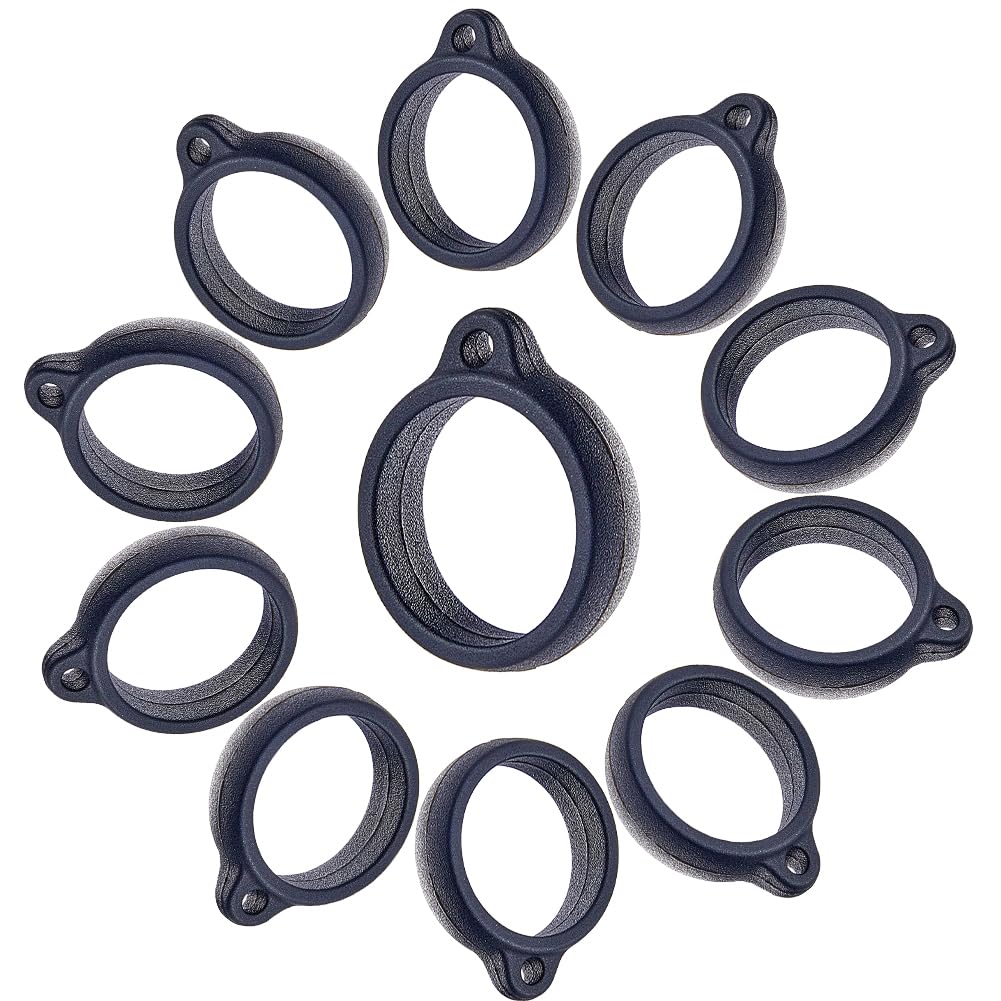 GORGECRAFT 20PCS Anti-Lost Silicone Rubber Rings 20mm Diameter Black Non-Lost O Rings Multipurpose Adjustable Holder Pendant for Necklace Lanyard Pens Device Keychains Office Supplies